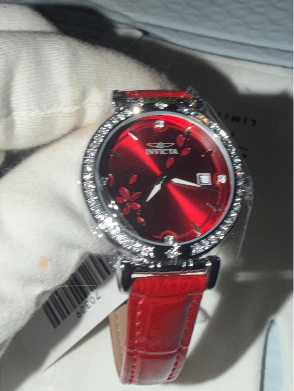 $199 INVICTA CELESTIAL WOMANS WATCH 33.2mm- CHERRY BLOSSOM- GENUINE LEATHER